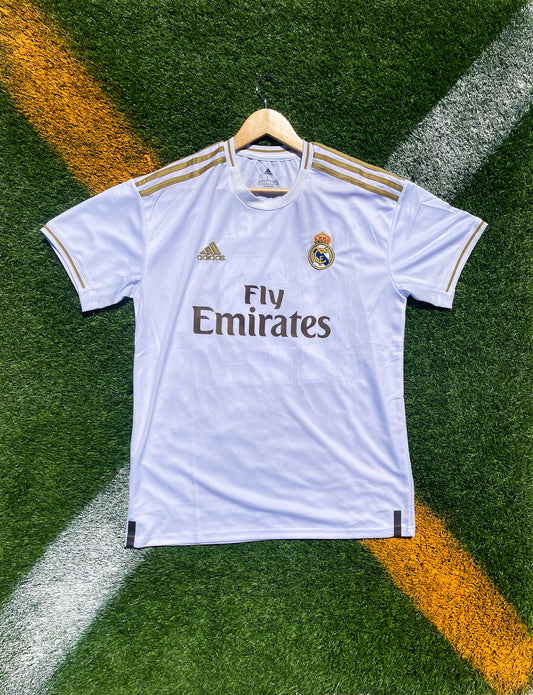Real Madrid 2019–20 Home Jersey – Marcelo #12 Iconic White and Gold Adidas Shirt from Champions League Campaign - Five Of Cups Official