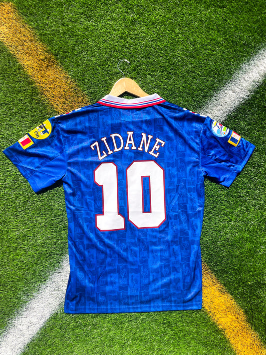 France 1996 Home Zidane #10 Vintage Euros Soccer Jersey – Retro Adidas Kit from a Defining Era - Five Of Cups Official