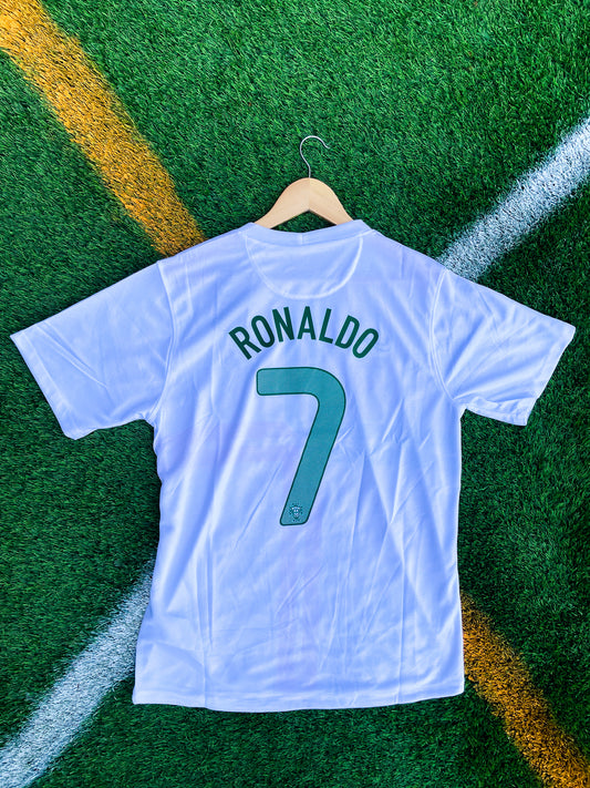 Portugal 2012 Away Ronaldo #7 Vintage Euro Soccer Jersey – Iconic Nike Kit with Cross Design from the Euros Era - Five Of Cups Official