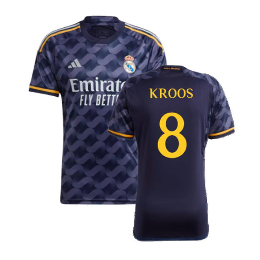 Real Madrid 2023/2024 Away Jersey – Toni Kroos 8- Navy & Gold Champions league Kit