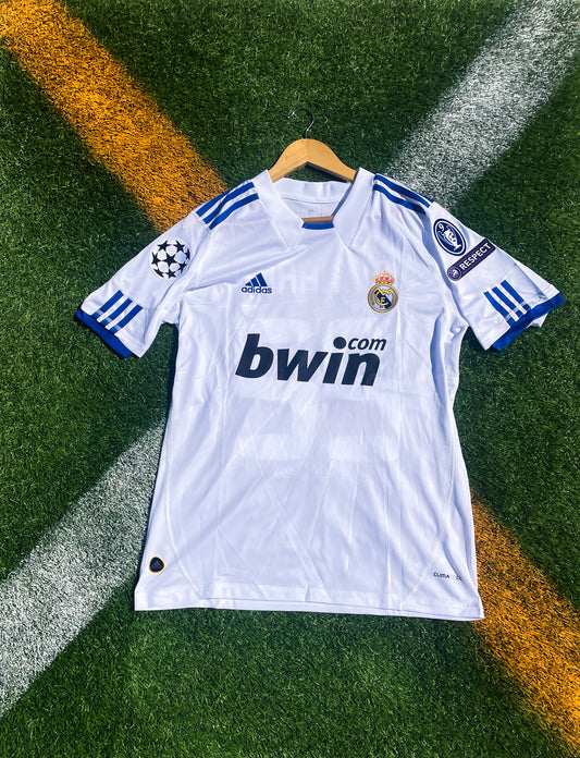 Real Madrid 2010 Home Jersey – Di María #22 & Ronaldo #7 Champions League Adidas White Shirt from the Start of a New Era - Five Of Cups Official