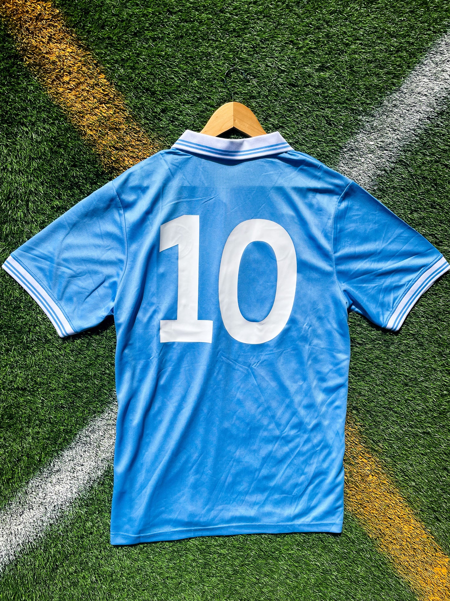 Back view showing Maradona #10 printed on the jersey