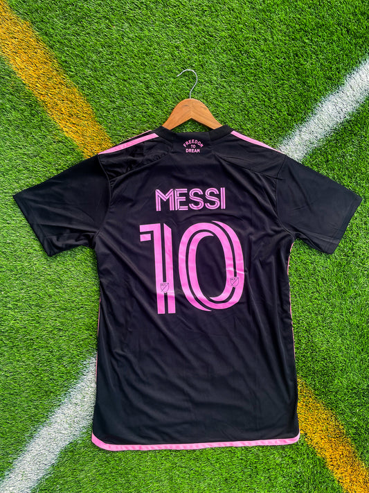 Inter Miami 2023/2024 Away Messi #10 Black Jersey – Bold Minimalism with Miami Edge - Five Of Cups Official