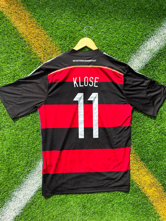 Germany 2014 Away Klose #11 & Kroos #18 Legendary World Cup Champions Soccer Jersey – Bold Black & Red Kit - Five Of Cups Official