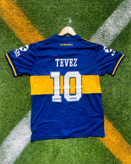 Boca Juniors 2018 Home Tevez #10 Jersey – Libertadores Final Edition Blue & Gold Classic - Five Of Cups Official
