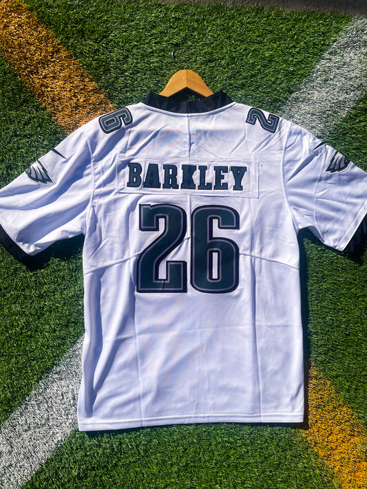 Philadelphia Eagles 2025 Saquon Barkley #26 Away NFL Jersey – White Game Day Classic - Five Of Cups Official