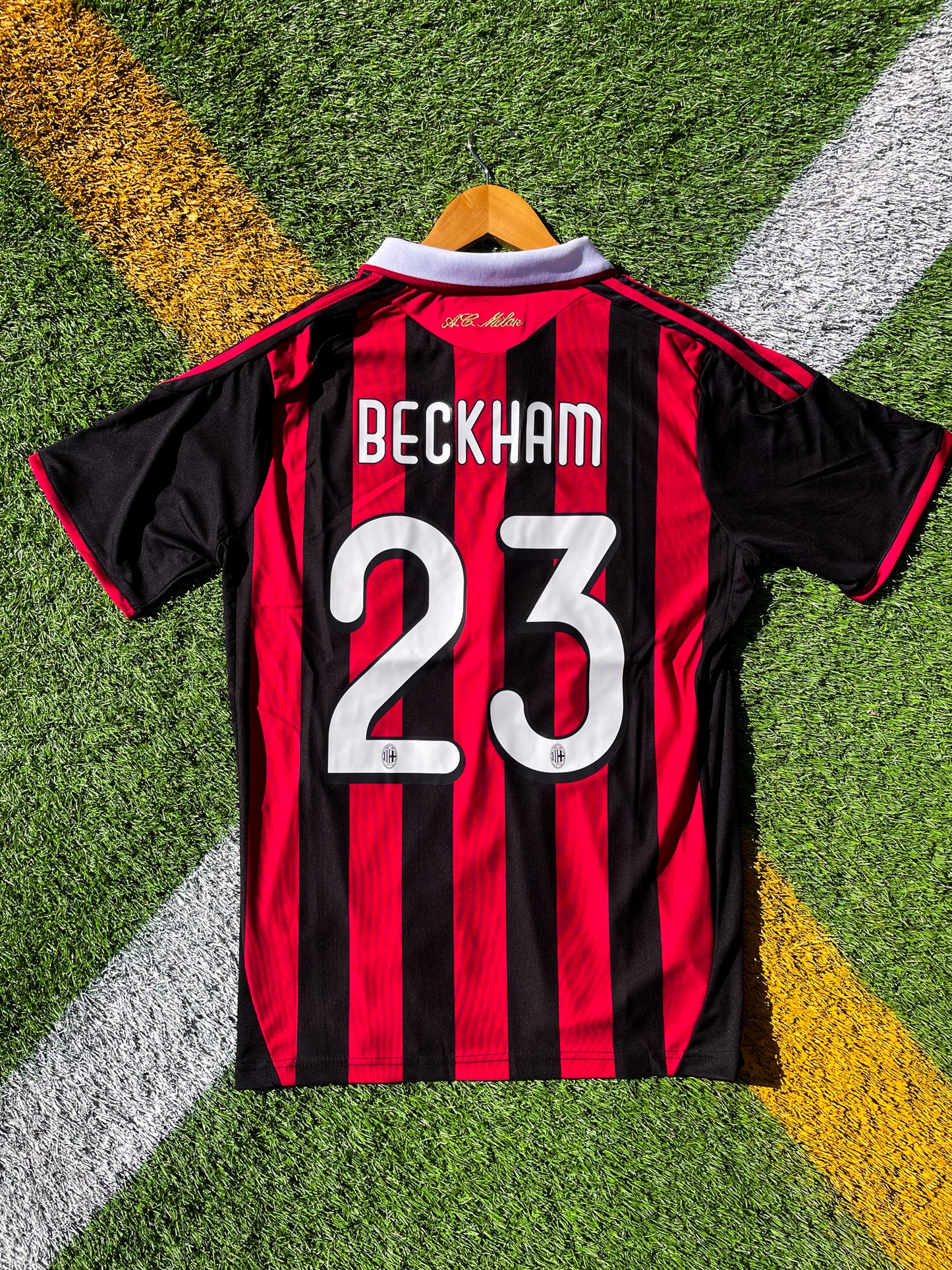 Back view of jersey displaying Beckham #23 name and number