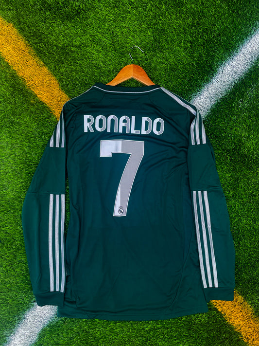 Real Madrid 2012–13 Third Jersey – Ronaldo #7 Vintage Green Long Sleeve Adidas Shirt from Iconic La Liga Campaign - Five Of Cups Official