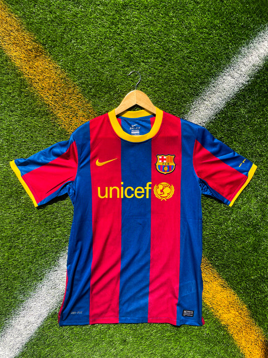 Barcelona 2010–11 Home Jersey Messi #10 – Iconic Nike Retro La Liga Football Shirt - Five Of Cups Official