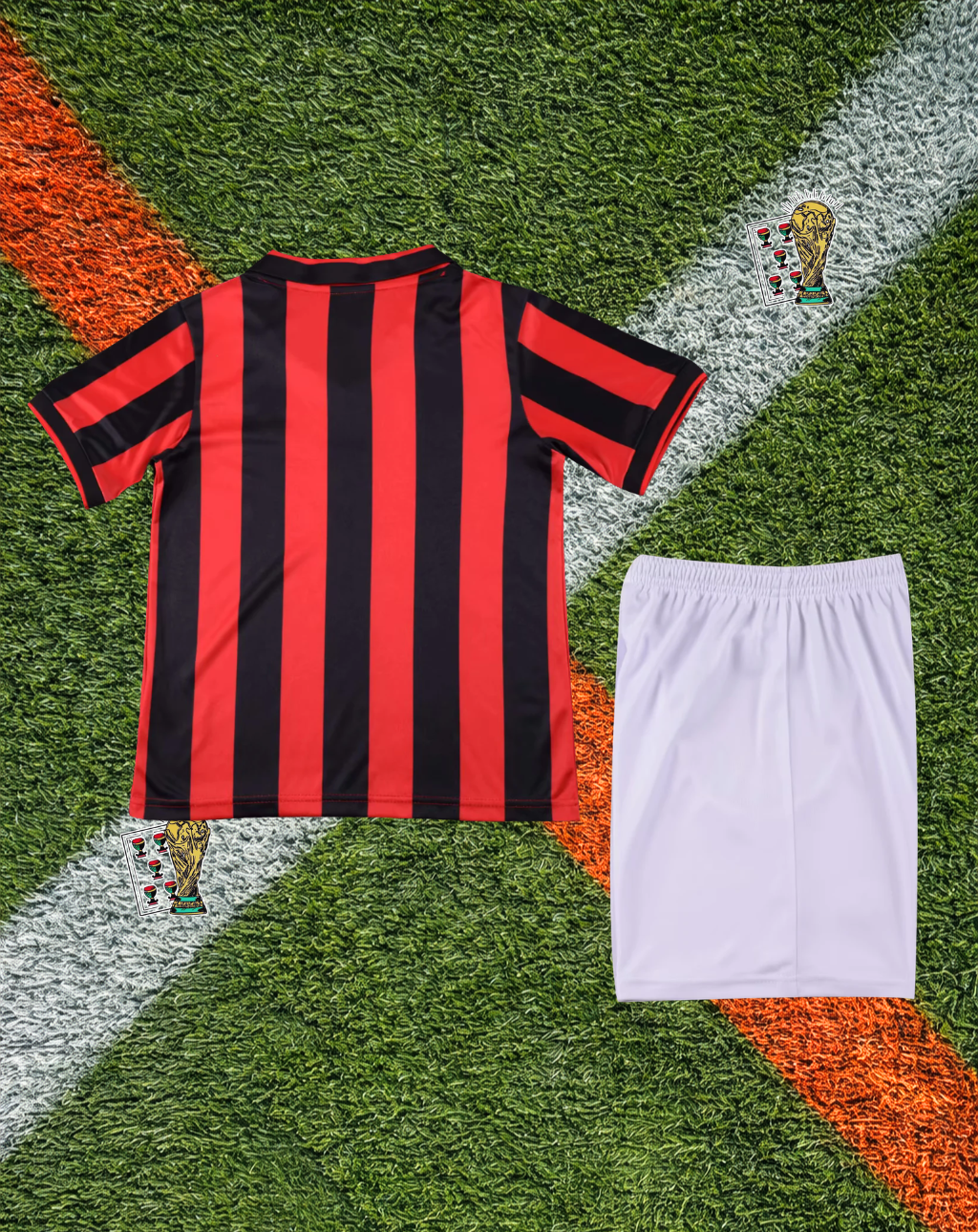 AC Milan 1989-90 Home Jersey – Mediolanum Trefoil Youth Edition