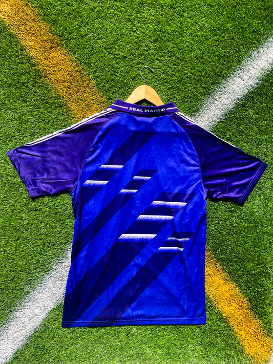 Real Madrid 1995–96 Third Jersey – Exotic Purple Vintage Kappa Shirt from the Mid-90s European Campaigns - Five Of Cups Official