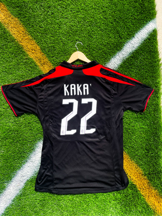 AC Milan 2007-08 Third Kaká #22 Vintage Bwin Soccer Jersey – Retro Rossoneri Classic - Five Of Cups Official