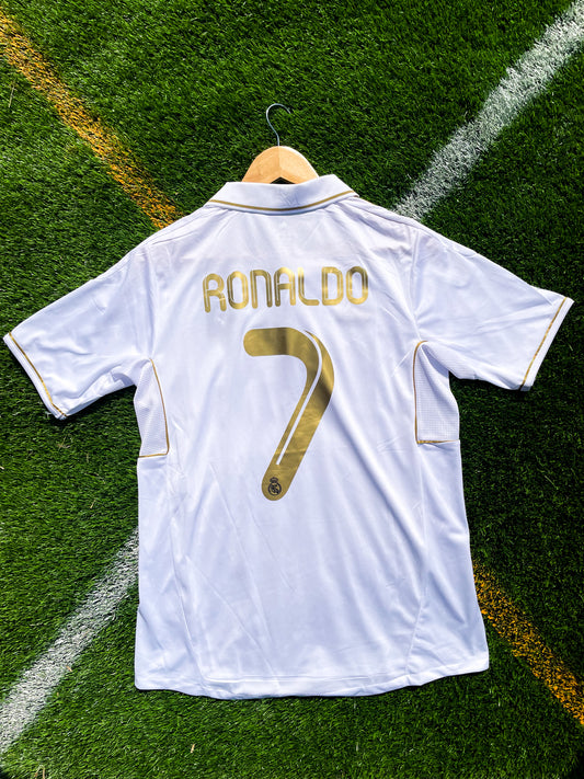 Real Madrid 2011–12 Home Jersey – Ronaldo #7 Iconic White Adidas Shirt from Record-Breaking La Liga Season - Five Of Cups Official