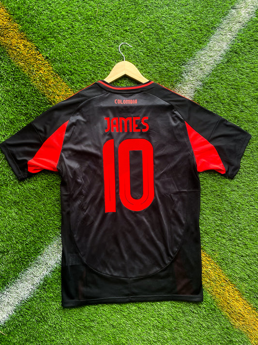 Colombia 2024 Away James RodrΓguez #10 & Luis DΓaz #7 Soccer Jersey β Copa AmΓ©rica Black Edition by Adidas - Five Of Cups Official