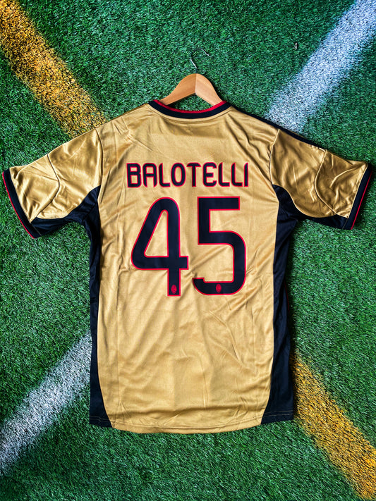 AC Milan 2013–2014 Third Jersey – Balotelli #45 Vintage Gold Edition - Five Of Cups Official