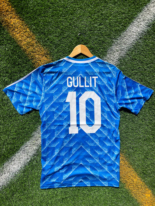 Netherlands 1988 Away Jersey Gullit #10 – Blue Vintage Euro Cup Champions Retro Adidas Football Shirt - Five Of Cups Official