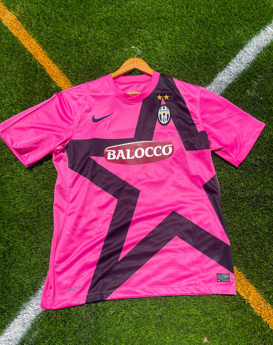 Juventus 2011-12 Away Pink Pirlo #21 Vintage Soccer Jersey – Retro Barlocco Style - Five Of Cups Official