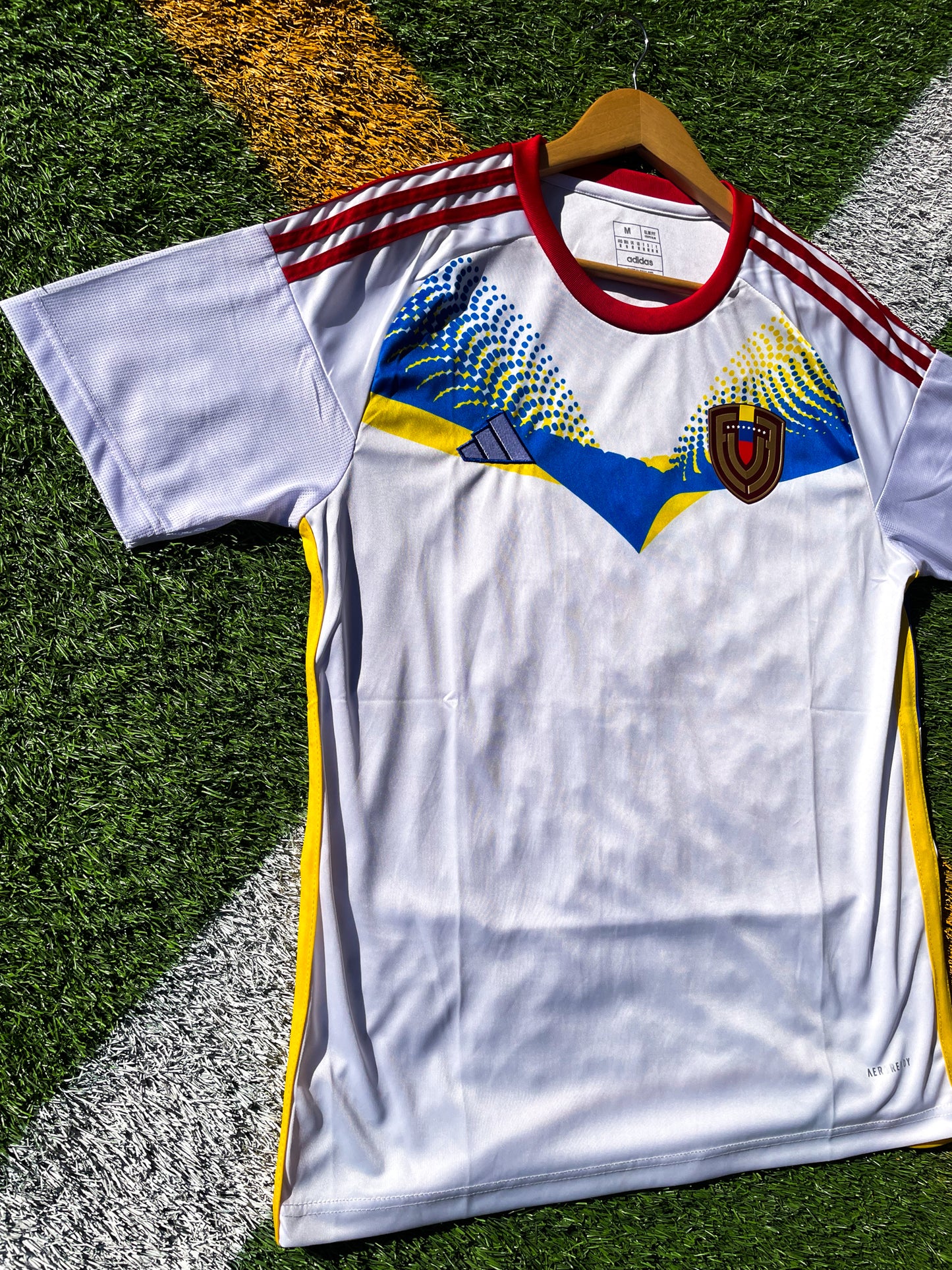 La Vinotinto 2024 white jersey laid flat