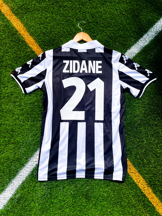 Juventus 1999 Home Zidane #21 & Del Piero #10 Retro Kappa Soccer Jersey – Vintage Black & White Classic - Five Of Cups Official