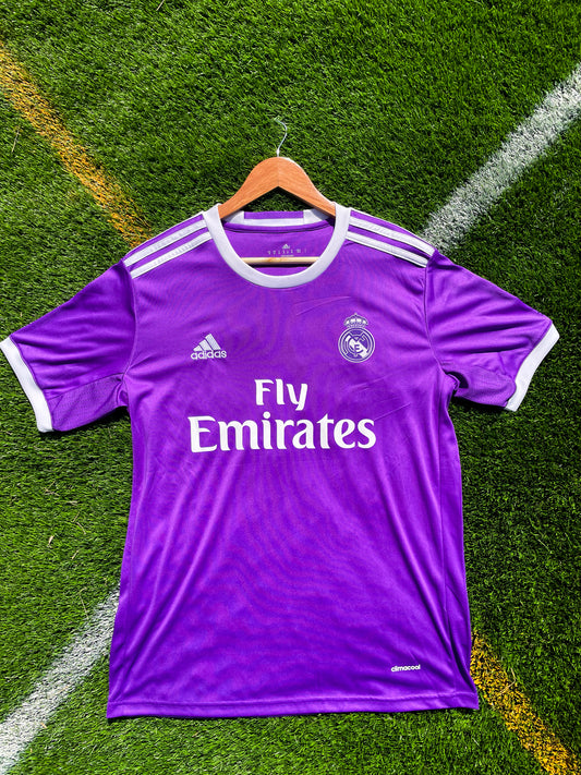Real Madrid 2016–17 Away Jersey – Ronaldo #7 Purple Vintage Adidas Shirt from Champions League Winning Season - Five Of Cups Official
