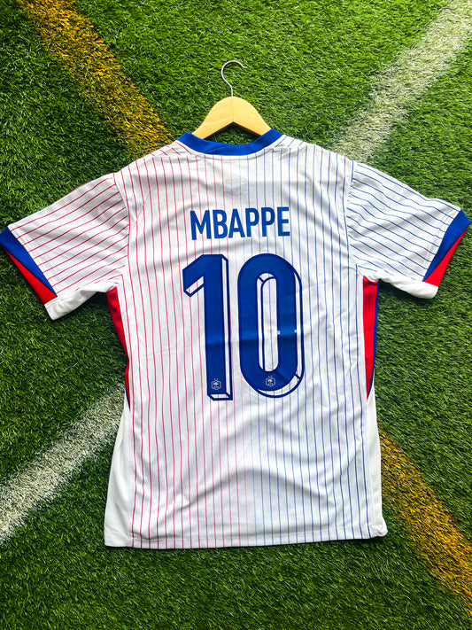 France 2024 Away Mbappé #10 Euros Soccer Jersey – Classic White Nike Football Kit with French National Crest - Five Of Cups Official