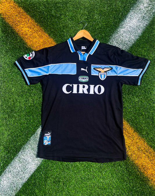 Lazio 1999 Away Verón #23 Unique Black Cirio Retro Soccer Jersey – Bold Late '90s Classic - Five Of Cups Official