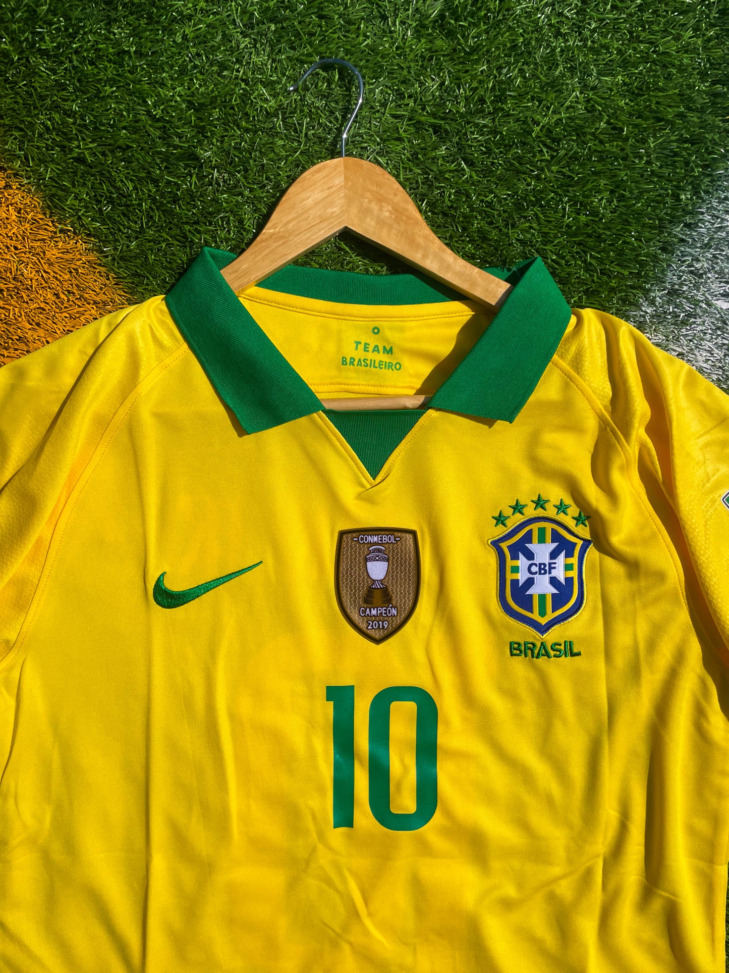 Brazil 2019 Home Neymar Jr #10 World Cup Qualifiers Jersey – Retro Nike Kit in Classic Yellow and Green for Fans & Collectors - Five Of Cups Official