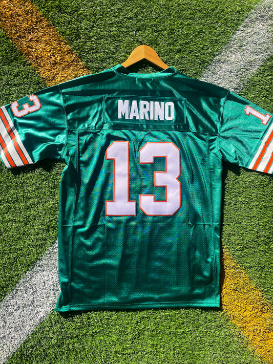 Miami Dolphins 1984 Dan Marino #13 NFL Jersey – Aqua Throwback Classic - Five Of Cups Official