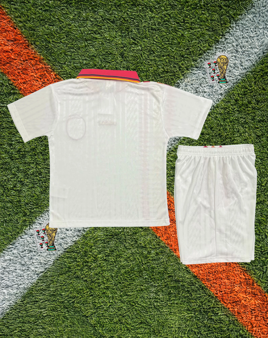 Spain 1994 Away Jersey Three Stripes Diamond Side Panel Crossover Polo- Kids edition