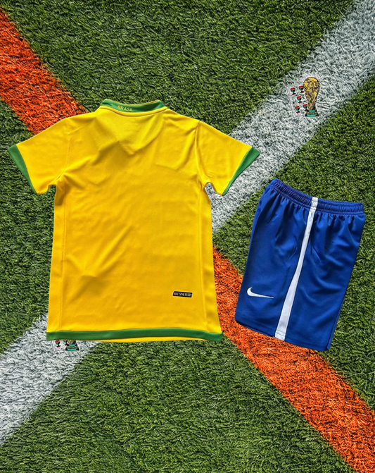 Brazil 2006 Home Jersey – Tradition yellow and Blue- World Cup Jersey- Kids Version