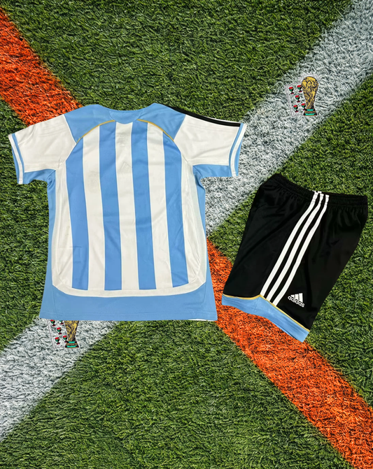 Argentina 2006 Home Riquelme #10 Jersey – Vintage World Cup Edition- Kids Version