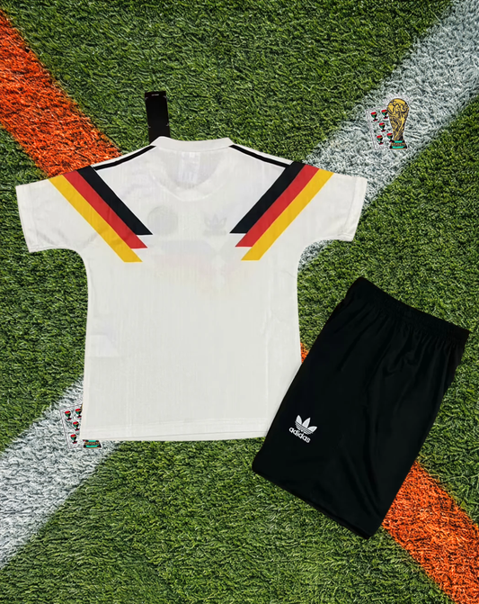 Germany 1990 Home #10 Vintage Adidas Soccer Jersey – Iconic Retro World Cup Champions Kit with Classic Tri-Color Design- Youth Edition