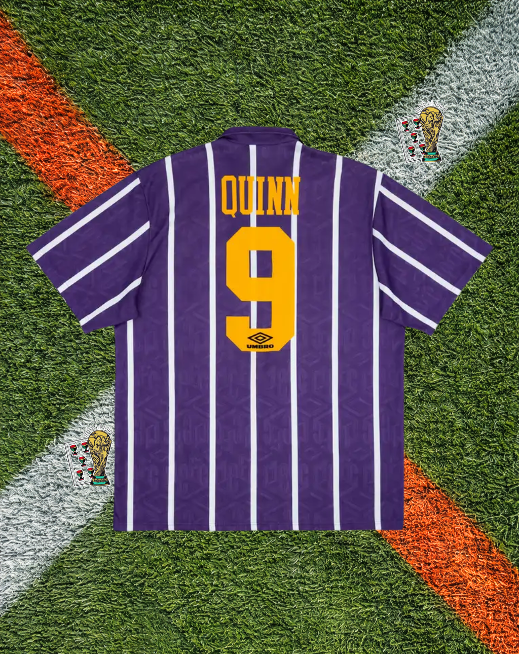 Manchester City 1992-94 Away Jersey – Quinn #9 – Umbro Purple & White