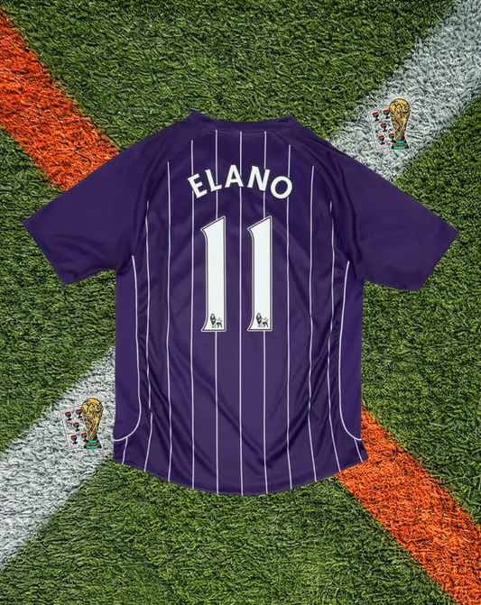 Manchester City 2007-08 Away Jersey – Elano #11 – Le Coq Sportif Pinstripe