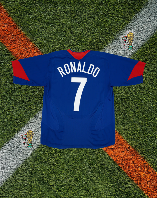 Manchester United 2005–06 Away Ronaldo #7 – Nike Blue Retro Football Shirt Vodafone