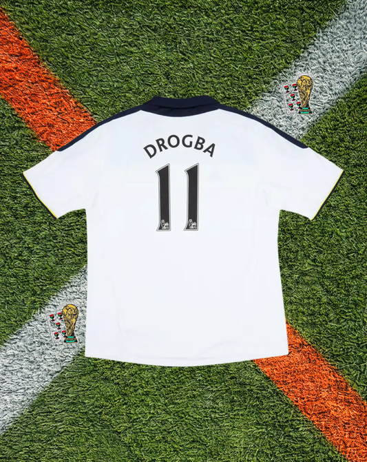 Chelsea Classic Football Shirt 2011–2012 Third Jersey – Drogba #11 – Adidas White Samsung