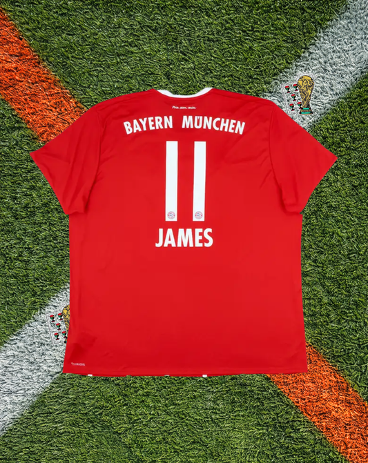 FC Bayern Munich 2017-18 Home Jersey – James #11 – "Classic Pinstripe" Edition