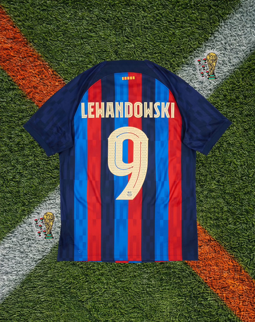 FC Barcelona 2022–23 Home Lewandowski #9 – Nike Blaugrana Classic Football Shirt Spotify Vintage