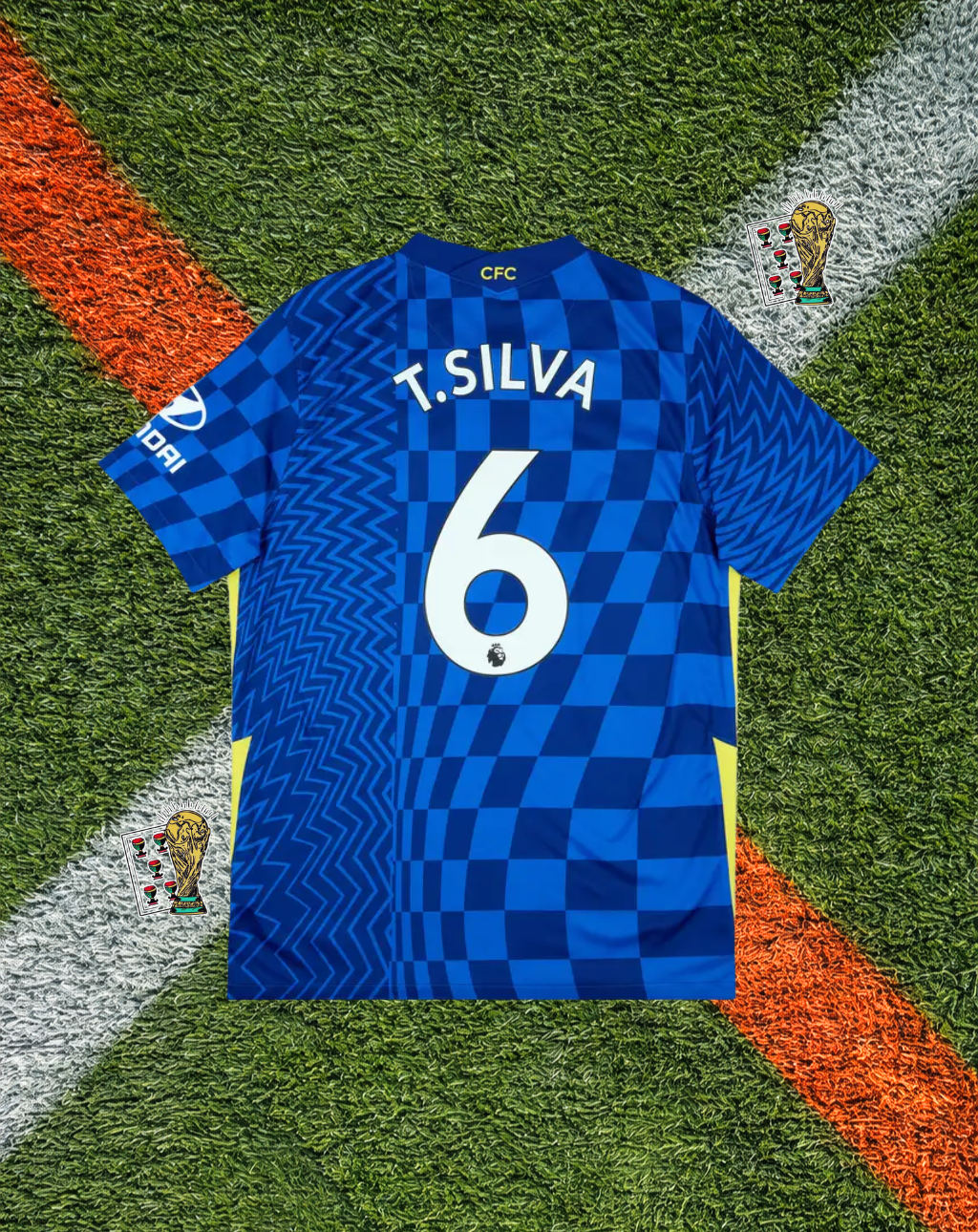 Chelsea Classic Football Shirt 2021–2022 Home Jersey – Thiago Silva #6 – Nike Blue Zig-Zag Edition