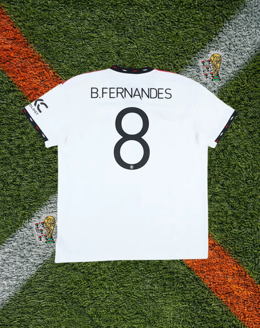 Manchester United 2022–23 Away B. Fernandes #8 – Adidas White Retro Football Shirt TeamViewer