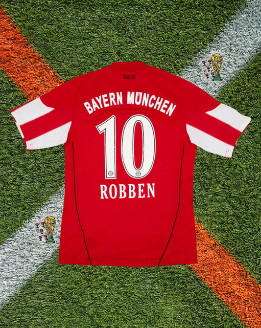 FC Bayern Munich 2010-11 Home Jersey – Robben #10 – "Centenary Stripes" Retro