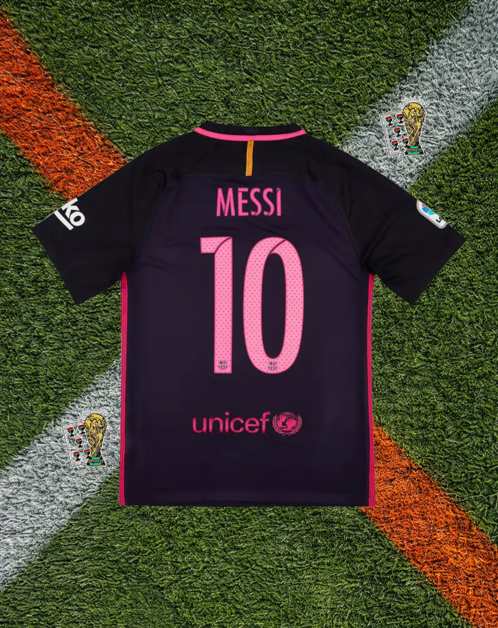 FC Barcelona 2016–17 Away Messi #10 – Nike Turquoise Classic Football Shirt Qatar Airways Vintage