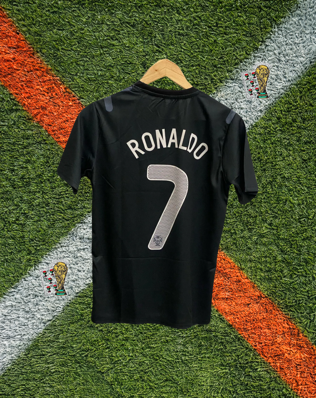 Portugal 2013–2014 Away Jersey – Ronaldo #7 -Black Cross-Bar Gradient Edition