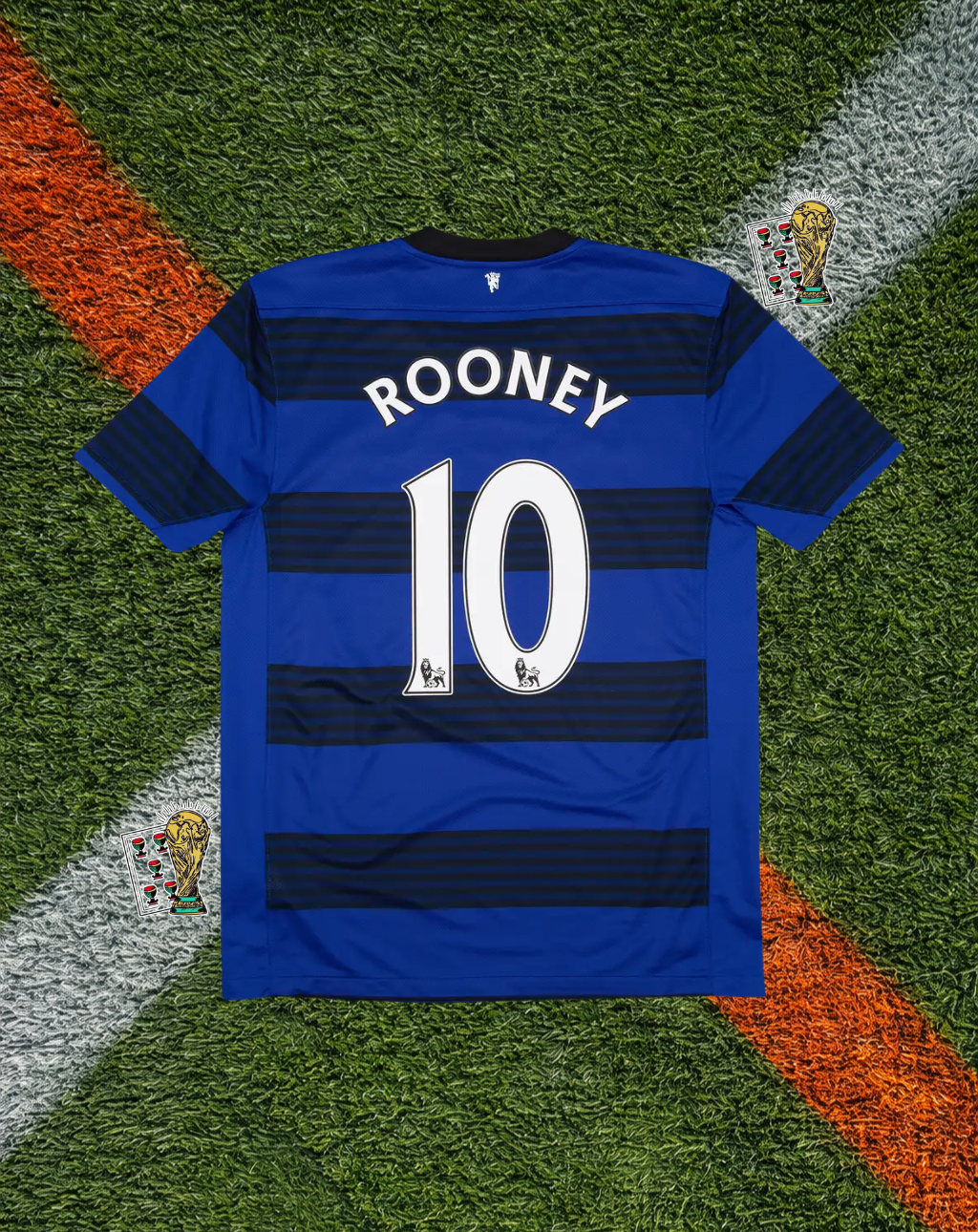 Manchester United 2011–13 Away Rooney #10 – Nike Blue/Black Retro Football Shirt AON