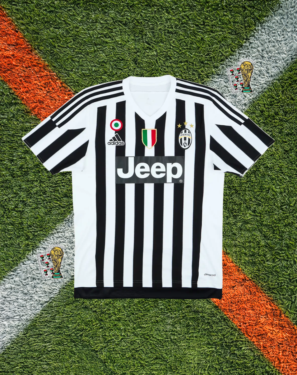 Juventus 2015–16 Home Jersey – Pogba #10- Classic Jeep Era Stripes