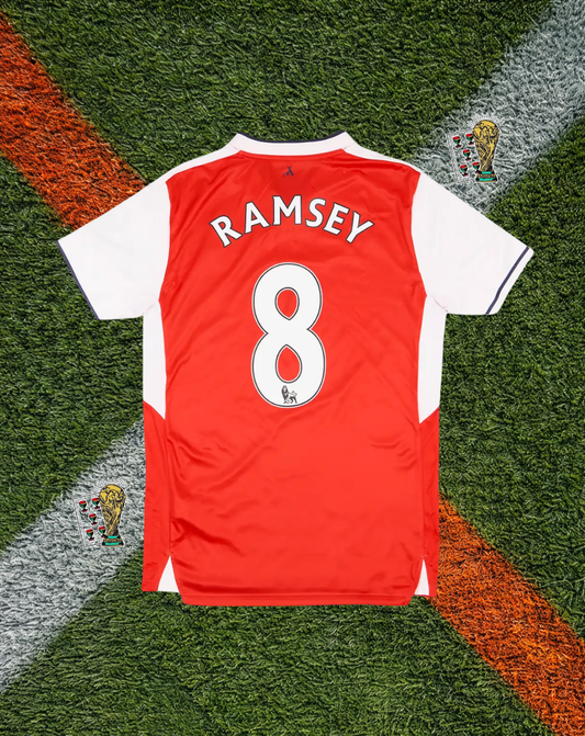 Arsenal FC 2016–17 Home Ramsey #8 – Puma Red & White Fly Emirates Classic Football Shirt