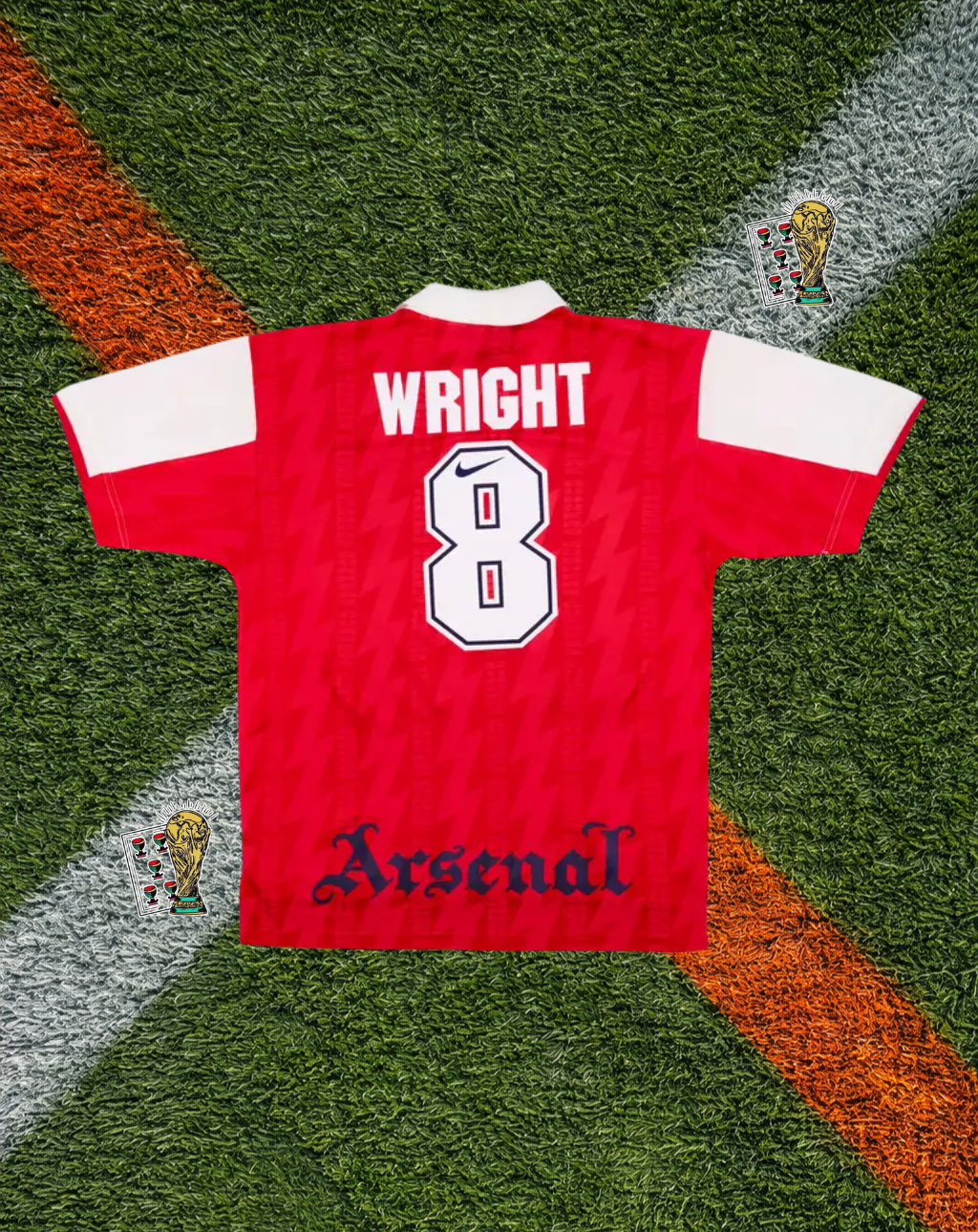 Arsenal 1994–96 Home Wright #8 – Nike Red & White Classic Football Shirt JVC Vintage