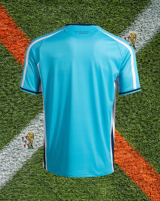 Honduras 2026 Away Jersey- White Vertical Stripes V-Neck Navy Trim