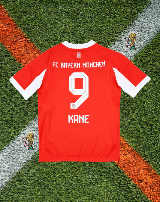 FC Bayern Munich 2025-26 Home Jersey – Kane #9 – Adidas "Mia San Mia" Red Edition
