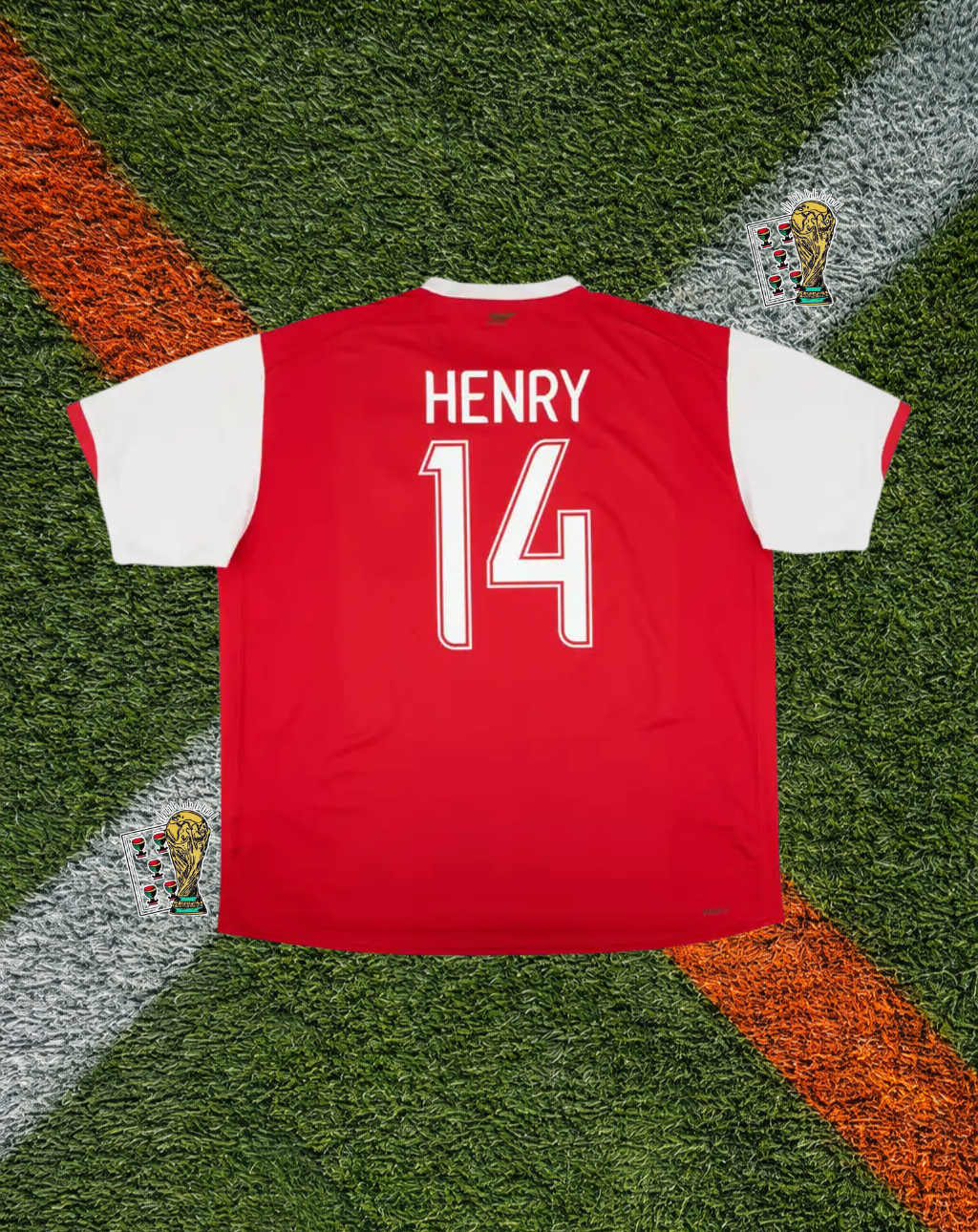 Arsenal FC 2006–08 Home Henry #14 – Nike Red & Gold Stripe Fly Emirates Classic Football Shirt